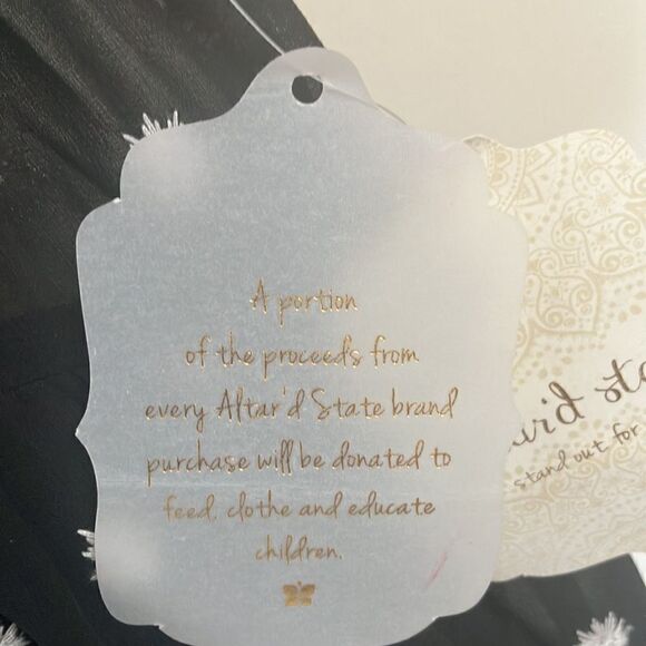 NWT ALTAR’D STATE S Preppy Embroidered Black Sheer Babydoll Dress - Picture 6 of 12